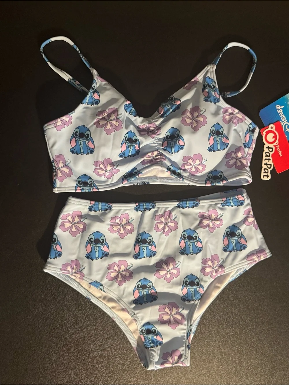PatPat Disney Stitch Girl’s 10Y/11Y, two-piece bikini swimsuit. New with tags.